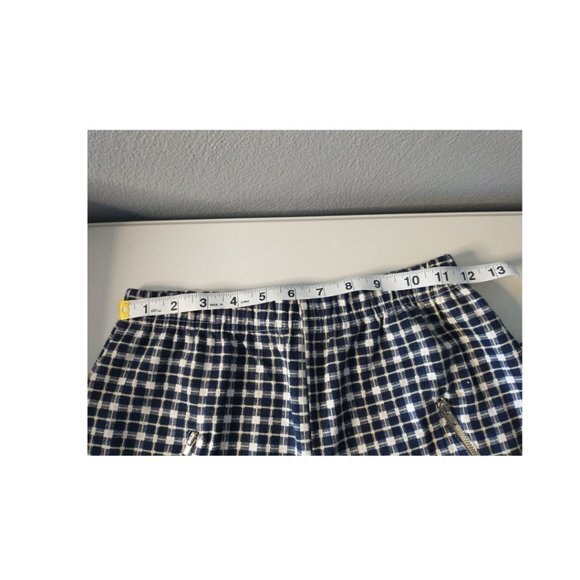 Vintage Black White Plaid Pants Women’s Size 31 Elastic Waist Tapered Trousers - Picture 4 of 4